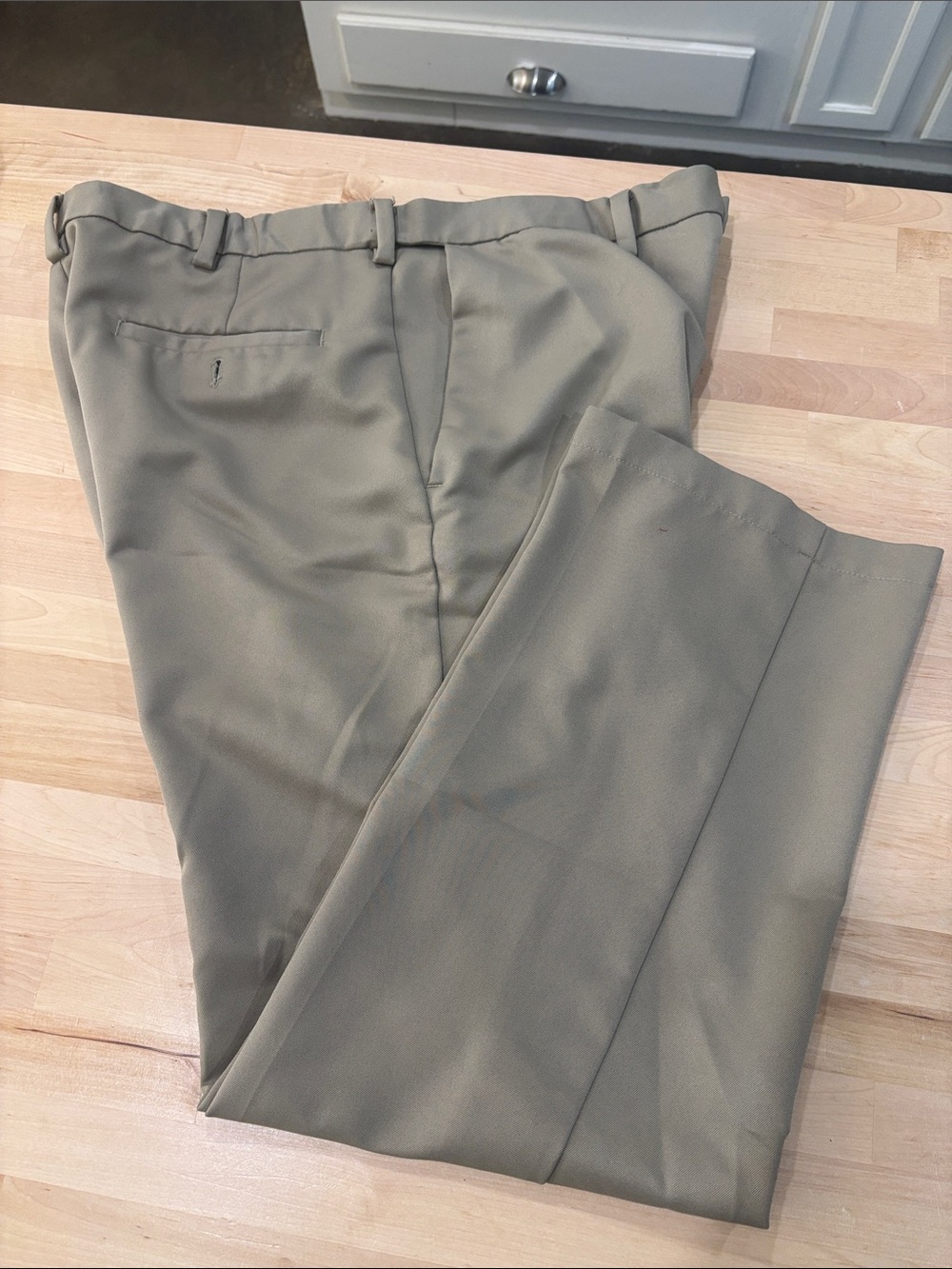 Haggar Men's Olive Green Dress Pants - Flat Front